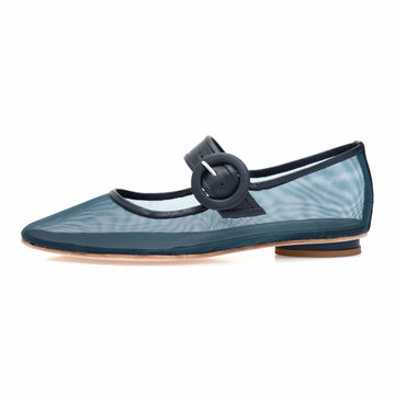 Manolita Closed Toe Ballerine Olly Blue