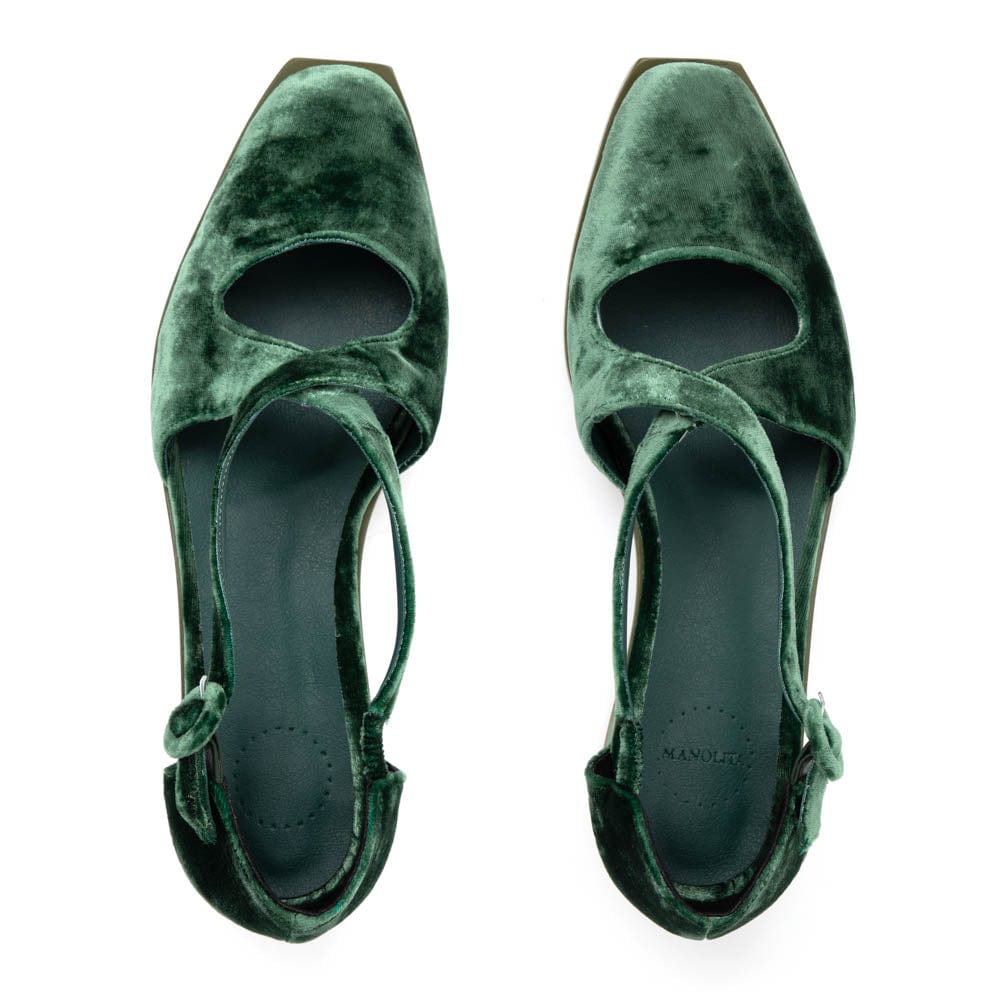 Manolita Closed Toe Mary Ping Green