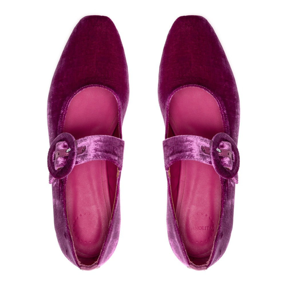 Manolita Sandals Ballerine Veludo Rosa