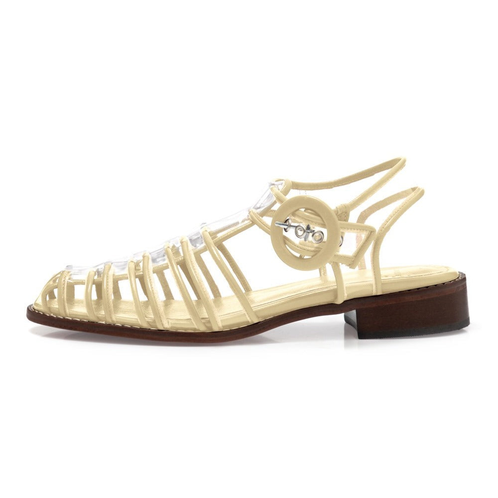 Manolita Sandals Fisherman Crystal Off White