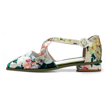 Manolita Sandals Mary Ping Velvet Verde