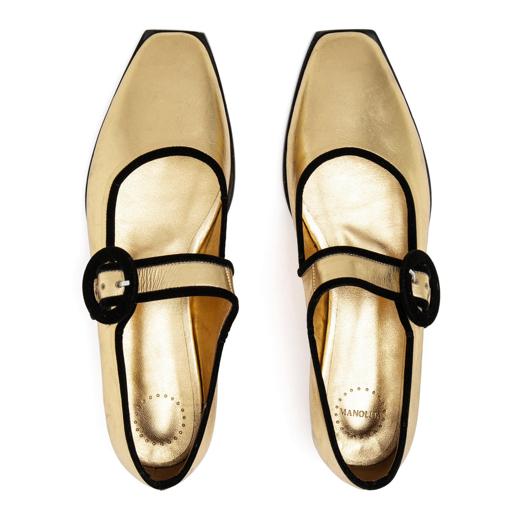 Manolita Slides DOLL BONECA DOROTHY OURO COM PRETO