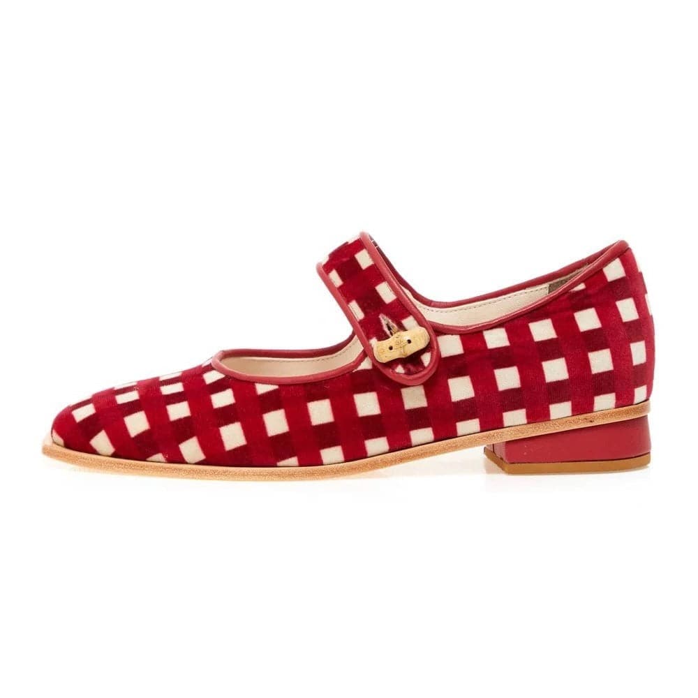 Manolita Closed Toe Mary Jane Checker Red