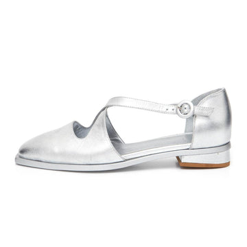 Manolita Closed Toe Mary Ping Silver