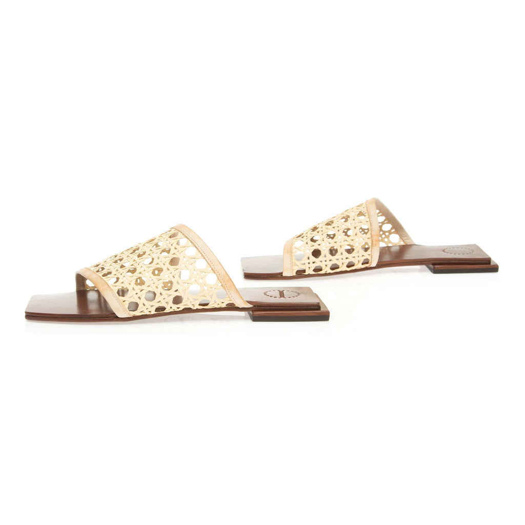 Manolita Slides Palhoca Square Flat Brown