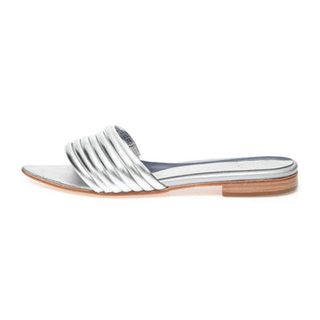 Manolita Slides Silvia Flat Silver